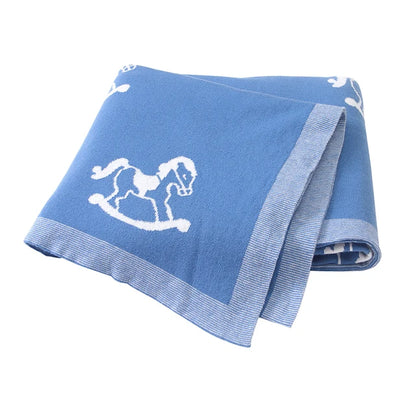 The Caden - Baby Unisex 100*80cm Horse Design Swaddle Blanket