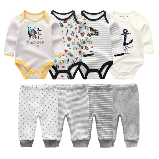 The Maddox - Baby Unisex 8pcs Bodysuit + Pants