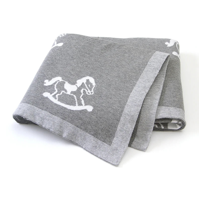 The Caden - Baby Unisex 100*80cm Horse Design Swaddle Blanket