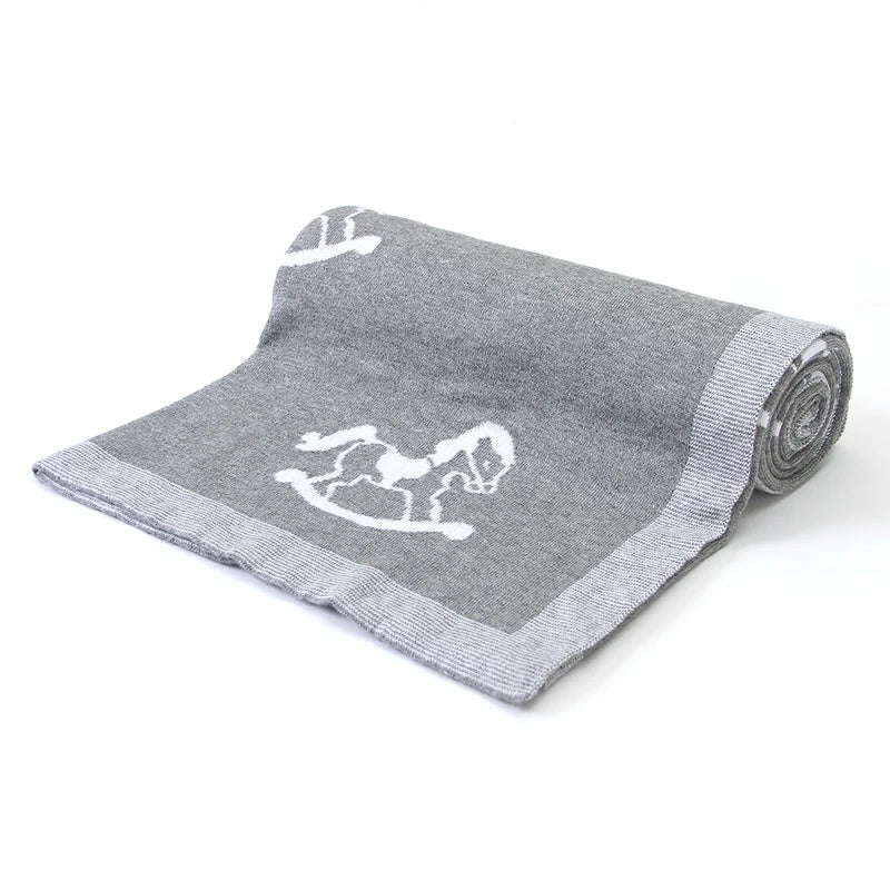 The Caden - Baby Unisex 100*80cm Horse Design Swaddle Blanket