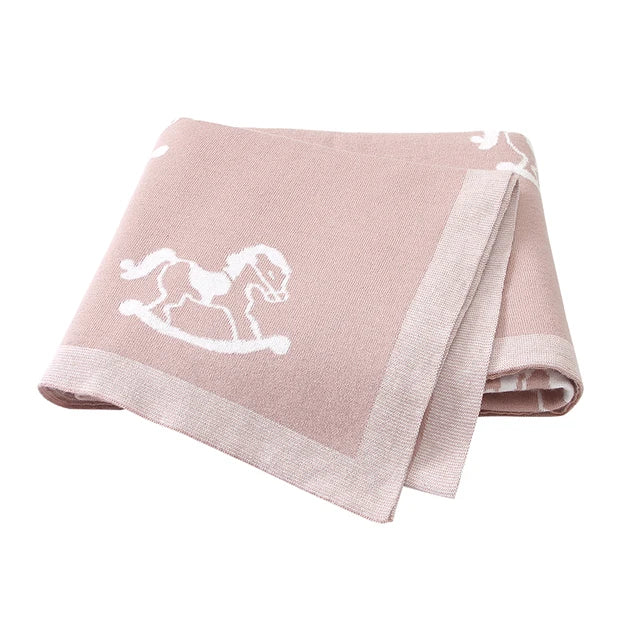 The Caden - Baby Unisex 100*80cm Horse Design Swaddle Blanket