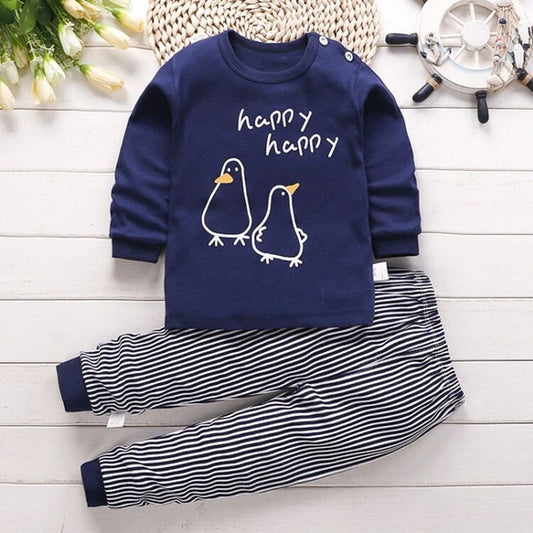 The Ryder - Baby Boy Dino/ Penguin Print Long Sleeve Top & Pants