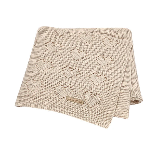 The Beckett - Baby Unisex 100*80cm Heart Design Knitted Blankets