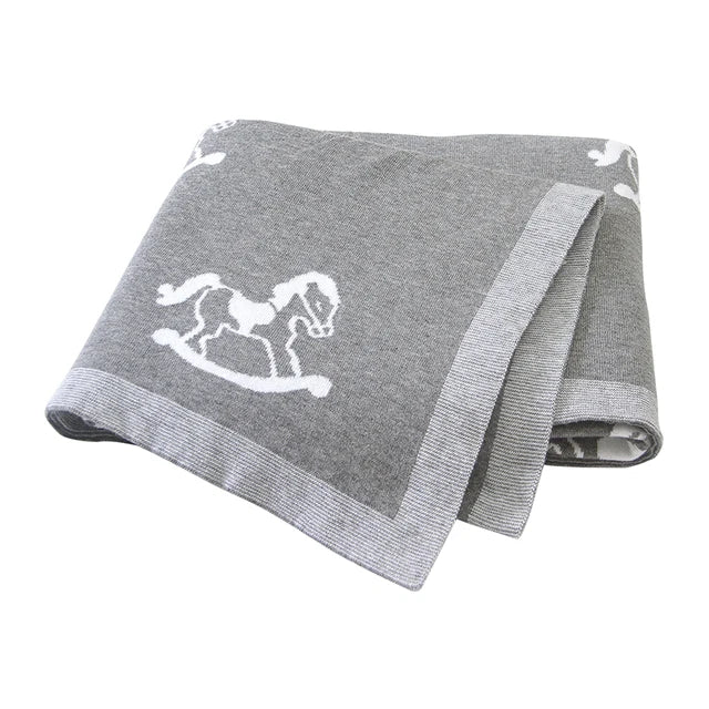 The Caden - Baby Unisex 100*80cm Horse Design Swaddle Blanket