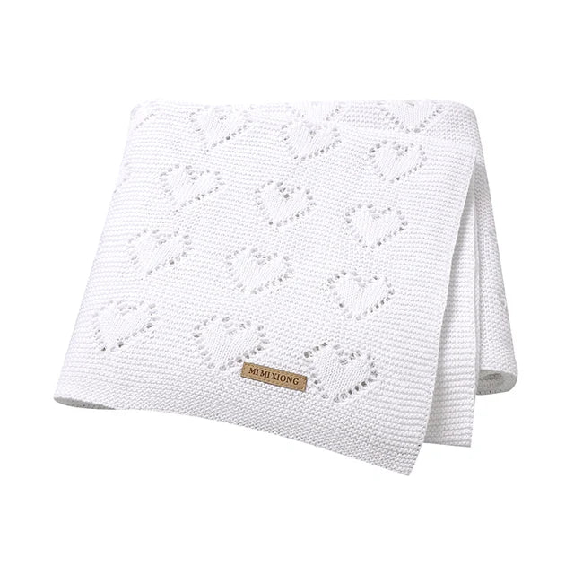 The Beckett - Baby Unisex 100*80cm Heart Design Knitted Blankets