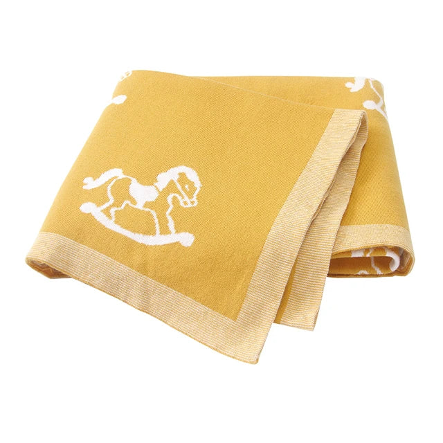 The Caden - Baby Unisex 100*80cm Horse Design Swaddle Blanket