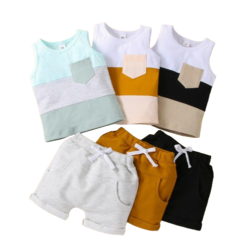 The Echo - Patchwork Crew Tank Tees + Shorts