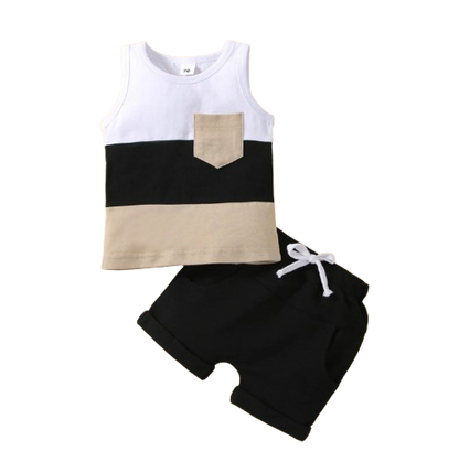 The Echo - Patchwork Crew Tank Tees + Shorts