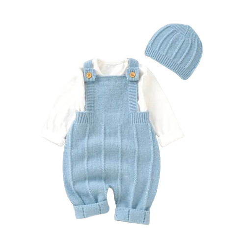 The Ridley - Unisex Knitted Strap Jumpsuit + Hats