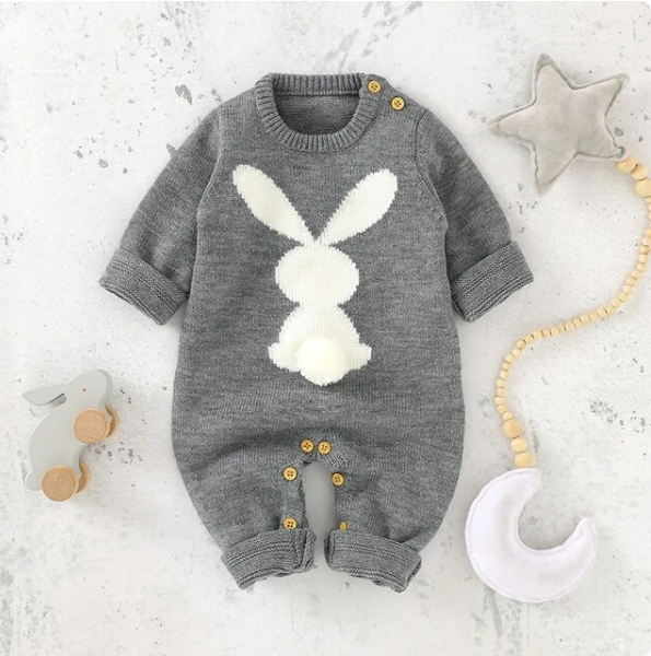 The Alex - Cute Rabbit Knitted Baby Rompers