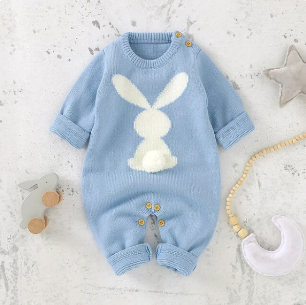 The Alex - Cute Rabbit Knitted Baby Rompers