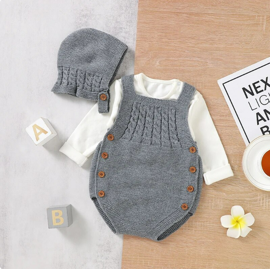 The River - Solid Knitted Onesie 2pcs Set