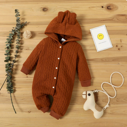 The Drew - Ear Hooded Long Sleeve Romper