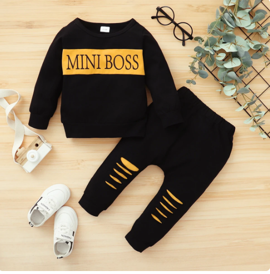 The Cleo - Mini Boss Long Sleeve Tops + Pants