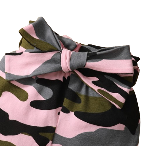 The Alva - Pink Romper + Camouflage Pants