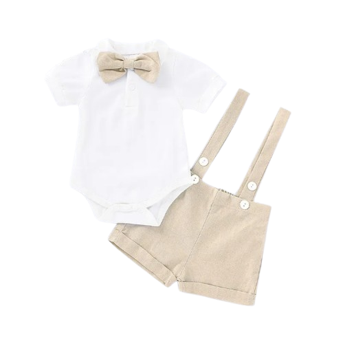 The Kris - Gentlemen Bowtie Romper + Suspender