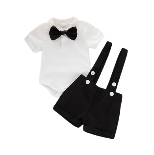 The Kris - Gentlemen Bowtie Romper + Suspender