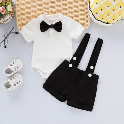 The Kris - Gentlemen Bowtie Romper + Suspender