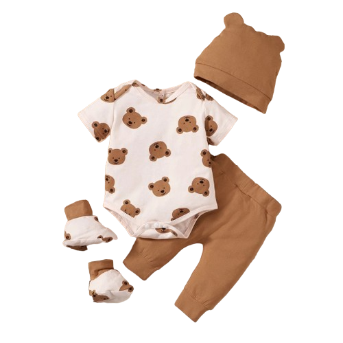 The Campbell - Bear Print Romper Set