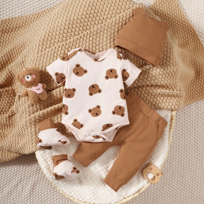 The Campbell - Bear Print Romper Set