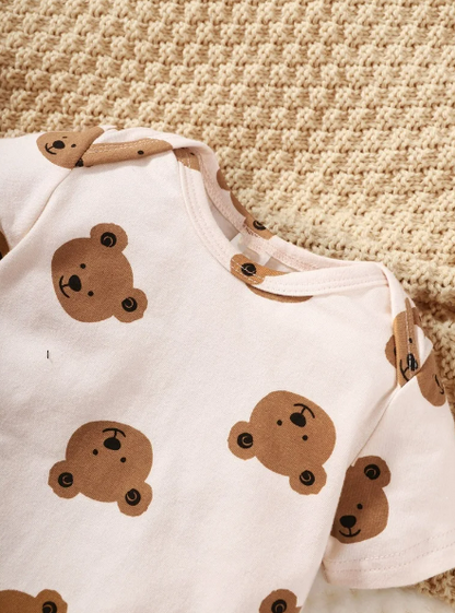 The Campbell - Bear Print Romper Set