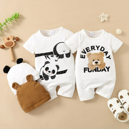 The Dale - Panda & Bear Short Sleeve + Hat