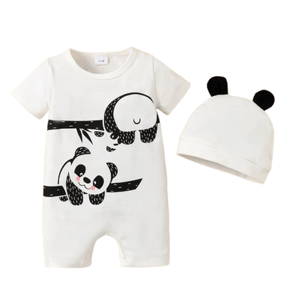 The Dale - Panda & Bear Short Sleeve + Hat