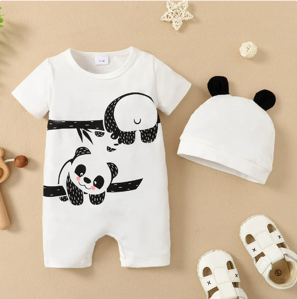 The Dale - Panda & Bear Short Sleeve + Hat