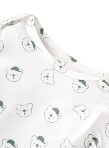 The Darcy - Bear Print + Green Jumpsuit