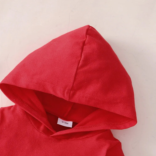 The Hollis - Baby Unisex Red Little Boss Hoodie + Pants