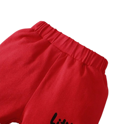 The Hollis - Baby Unisex Red Little Boss Hoodie + Pants