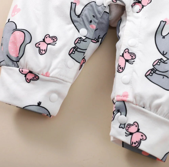 The Gray - Elephant Print Romper