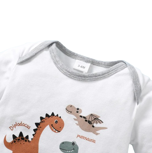 The Isaac - Dinosaur Print Bodysuit + Shorts Set