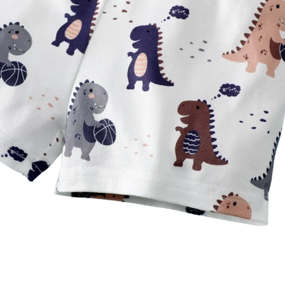 The Isaac - Dinosaur Print Bodysuit + Shorts Set