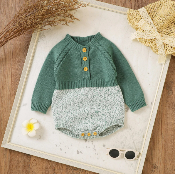 The Eddie - Sweater Romper Button Crochet