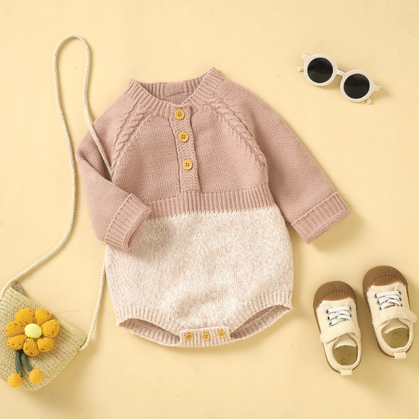 The Eddie - Sweater Romper Button Crochet