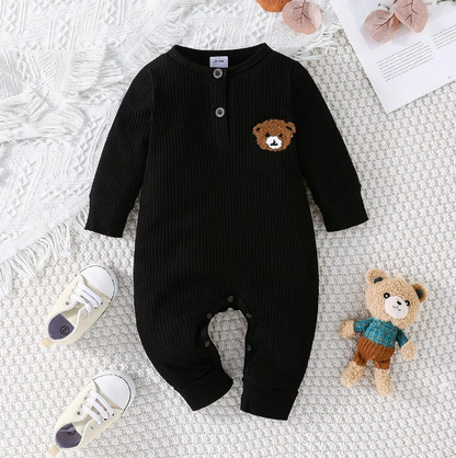 The Mason - Bear Print Tiny Button Onesies