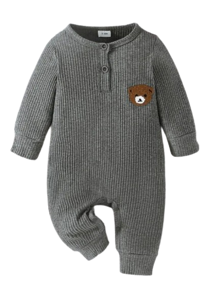 The Mason - Bear Print Tiny Button Onesies