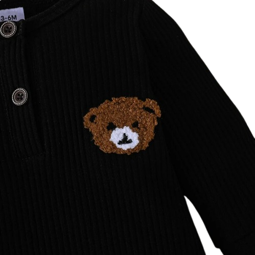 The Mason - Bear Print Tiny Button Onesies