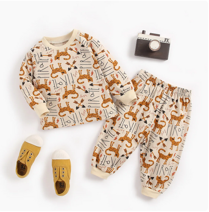 The Jazz - Cartoon Print Tops + Pants Pajamas