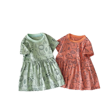 The Merry - Baby Girl  Cute Colourful Print Dress