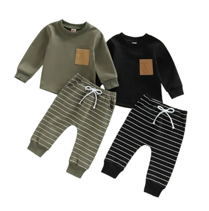 The Zak - Longsleeve Tops + Pocket Pullover + Stripe Trouser