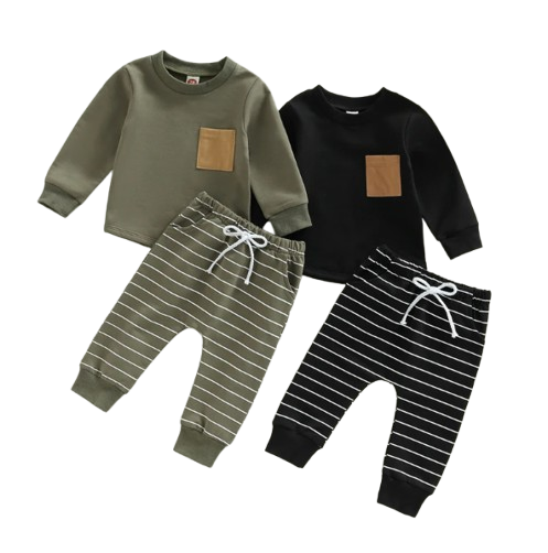 The Zak - Longsleeve Tops + Pocket Pullover + Stripe Trouser