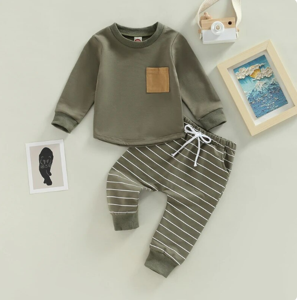 The Zak - Longsleeve Tops + Pocket Pullover + Stripe Trouser