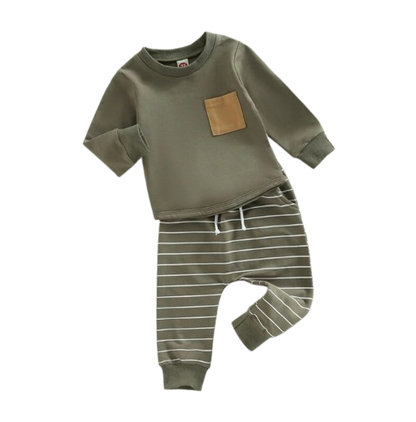 The Zak - Longsleeve Tops + Pocket Pullover + Stripe Trouser