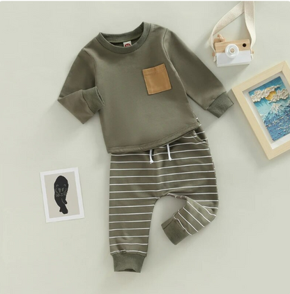 The Zak - Longsleeve Tops + Pocket Pullover + Stripe Trouser