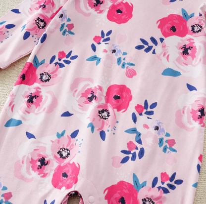 The Lena - Pink Floral Pattern Long Leg Jumpsuits