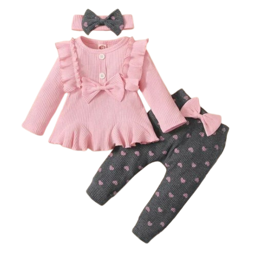 The Merill - Pink Tops & Polka Dot Pants Casual Trouser Set