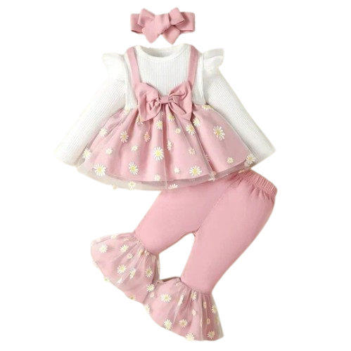 The Merill - Pink Polka Tops & Pants Casual Trouser Set