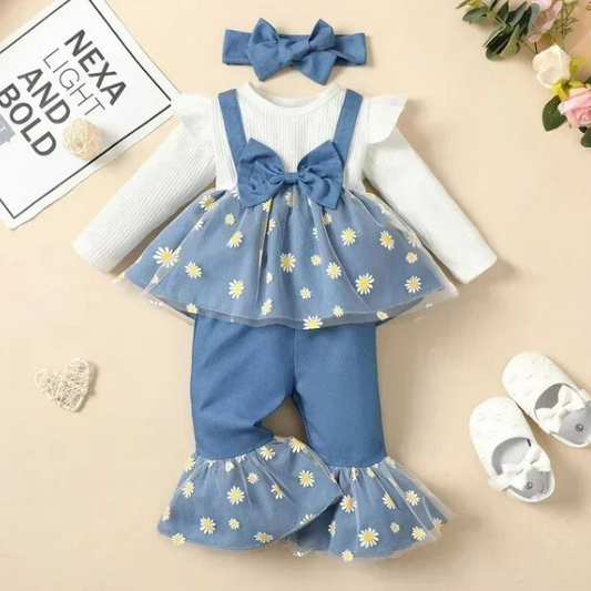 The Merill - Blue Polka Dot Casual Trouser Set